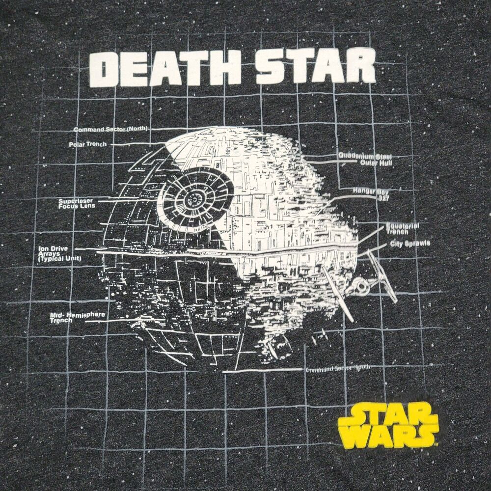 Star Wars SS Black Unisex Tee Anatomy Of A Death Star - Size 2XL